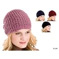 Ladies Knitted Slouch Beanie Hat with Lurex