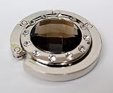 Smoke Crystal Surrounded By Diamonds Foldup Hand Bag Purse Hook Hanger