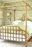 IMAGE OF Canopy Metal Bed - Queen- Gold Leaf