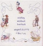 Beatrix Potter Jemima Puddle-Duck Birth Sampler Cross Stitch Pattern