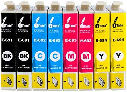 iTinte T069XL Compatible Ink Cartridges (2 Black,2 Cyan,2 Magenta,2 Yellow) for Epson WorkForce 610,Epson WorkForce 600,Epson WorkForce 500 and more Epson printers. 100% Money-Back Guarantee!