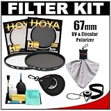 Hoya 67mm HD Hardened Glass 8-Layer Multi-Coated Digital Circular Polarizer & Ultraviolet Filter + Accessory Kit for Canon, Nikon, Sony, Olympus & Pentax Lenses