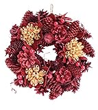 彩か SAIKA リース S 赤 レッド インテリア用 玄関飾り シック CXO-217Sr  Wreath-Beans Flower Red