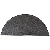 Andiron 4 Half Round Black Wool Rug