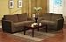 2 pc microfiber fabric upholstered Sofa and Love seat set with flaired arms