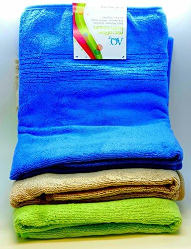 Set of 3 Microfiber Bath Tower Dries Fast Fade Resistant & Bleach Friendly Lint Free & Snag Free