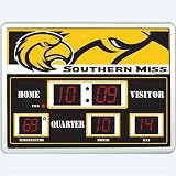 Southern Mississippi Eagles NCAA Scoreboard Clock & Thermometer (14x19)