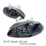 93-97 Honda Del Sol 1Pc Style Headlight Black