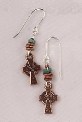 Celtic Earrings - Copper and Turquoise