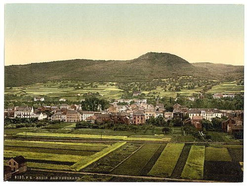 Neuenahr Bath (i.e., Bad Neuenahr-Ahrweiler), the Rhine, Germany wall sized poster (photochrom) photochrome measured in inches onSale