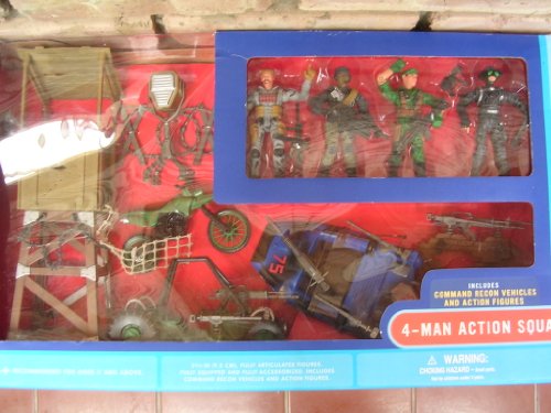 Kool Toyz 4 Man Action Squad ; Collectible Military Action Figures & Vehicles Toy