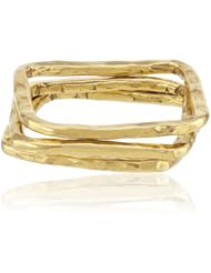 Adina Reyter Gold Plated Sterling Silver Square Stack Set Of 3 Rings, Size 7