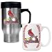 St. Louis Cardinals MLB Stainless Steel Travel Mug & Gameball Ceramic Mug Set - Primary Logo by Great American Products