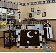 GEENNY Designs Brown Blue Star & Moon 13-PCS CRIB BEDDING SET