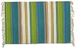 100% Cotton Flat Weave Blue and Green Rug Striped 2 X 3