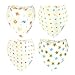Baby Bandana Bibs By Little Cheeky (set of 4) Pure Cotton-Absorbent-Unisex-Adjustable-with non-metal Snaps