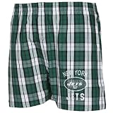 NCAA New York Printed Jets Green Plaid Historic Boxer Shorts (Small)