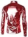 JOGAL Men's Trend Nightclub Styles Metallic Silver Button Down Shirts (Large, Red)