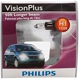 Philips H1 VisionPlus Headlight Bulb, Pack of 2