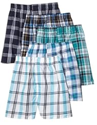 Apparel: Fruit of the Loom Mens 5-Pack Plaid Boxer Shorts Boxers Underwear L