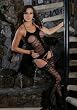 3 Piece Opaque Camisette, G-String And Stockings (Black;One Size)