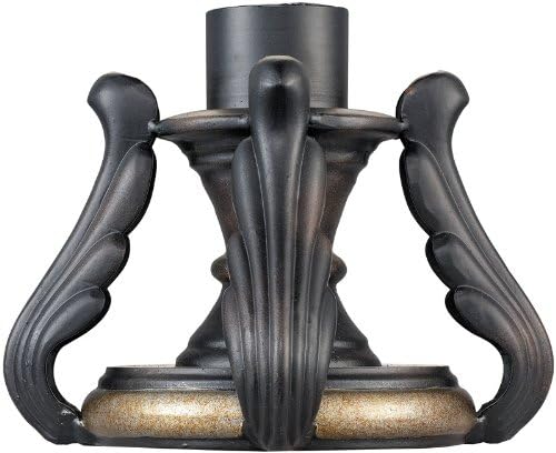Kalco 9018-MB Accessory - 10.5" Pier Mount Base with Leaf Motif, Textured Matte Black Finish