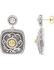 Sterling Silver and 14K Yellow Gold Earrings -- LIFETIME WARRANTY