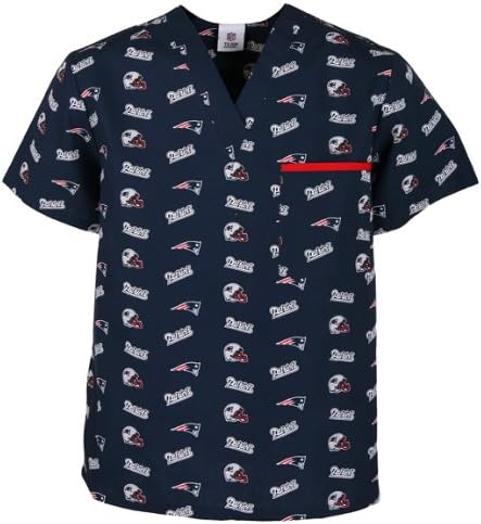 NFL NEW ENGLAND PATRIOTS Scrub Shirt-NEW ENGLAND PATRIOTS Scrub Top (LARGE)