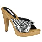 Xhilaration® Trista Platform Sandals - Black/ White Gingham