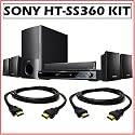 Sony HT-SS360 Blu-ray Disc Player Matching Component Home Theater System w/ 2 HDMI Cables