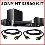 Sony HT-SS360 Blu-ray Disc Player Matching Component Home Theater System w/ 2 HDMI Cables