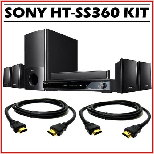 Sony HT-SS360 Blu-ray Disc Player Matching Component Home Theater System w/ 2 HDMI Cables
