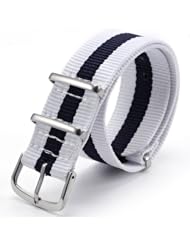 AMPM24 20mm Fashional White & Blue Army Militray Nylon Sport Watch Band Straps WB2011