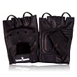 Full Leather Weight Lifting Training Gloves Black Body Building Glove