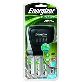 Energizer Compact  Charger With 4 AA NiMH Rechargeable Batteries