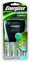 Energizer Compact  Charger With 4 AA NiMH Rechargeable Batteries