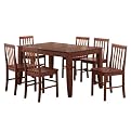 7 Pc Wood Dining Set - Brown