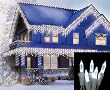 Set of 70 Cool White LED M5 Icicle Christmas Lights - White Wire