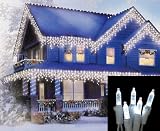 Club Pack of 420 Polar White 70pc LED M5 Icicle Christmas Lights - White Wire