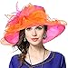 Kentucky Derby Hat Wide Brim Flounce Cocktail Tea Party Bridal Dress Church Hat (Rose, Medium)