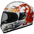 AFX Dragon Adult FX-90 Street Racing Motorcycle Helmet w/ Free B&F Heart Sticker Bundle - White
