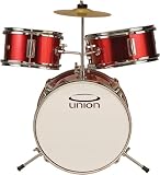 Union 3 pc. Kids Drum Set UT3-LT *METALLIC RED with Sticks & Pedal (seat not included) For 3-5 yrs old
