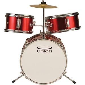Union 3 pc. Kids Drum Set UT3-LT *METALLIC RED with Sticks and Pedal (seat not included)... by 