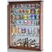 Large Mirror Backed and 7 Glass Shelves Shot Glasses Display Case Holder Cabinet , Walnut