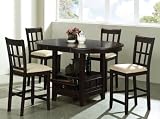 51h6 uC3cJL. SL160  5pc Counter Height Dining Table & Stools Set Dark Cherry Finish