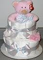Pink Baby Feet 1 Tier Diaper Diaper Baby Diaper Cake