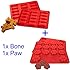 GYBest 2Pack Food Grade Large Mats Trays, Puppy Pets Dog Paws & Bones Silicone Baking Molds, Bake Dog Treats For Pets, Kids, Dog-lovers, Kitchen Tips