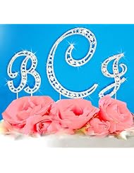 Swarovski Crystal Vintage Elegance Initial Letter Monogram Wedding Cake Topper by outlet