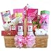 Rose & Magnolia Bath & Body Spa Basket with Gourmet Snacks for Women - Mothers Day Gift Idea for Her