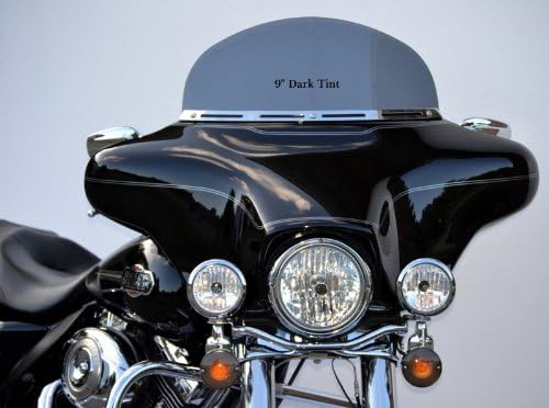 KKG Enterprises 9"DK-1 Dark Tint Windshield To Fit Harley Davidson